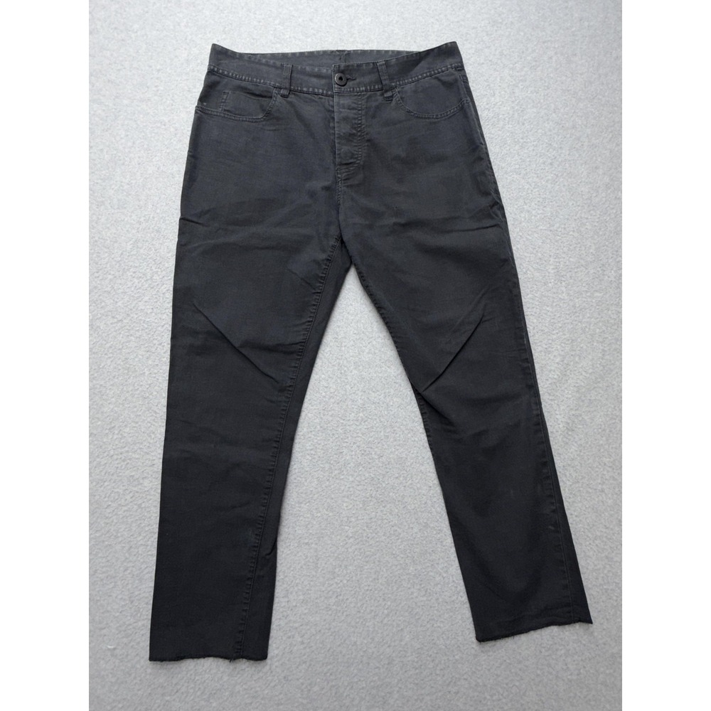 James Perse Jeans Mens 30x28 Gray Garment Dyed Button Fly Stretch Straight Denim